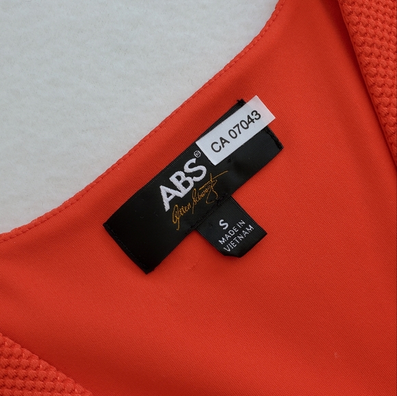 ABS Allen Schwartz Fit and Flare Cut Out Dress Orange - Picture 7 of 8